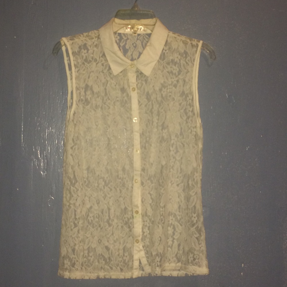 Sheer floral button up